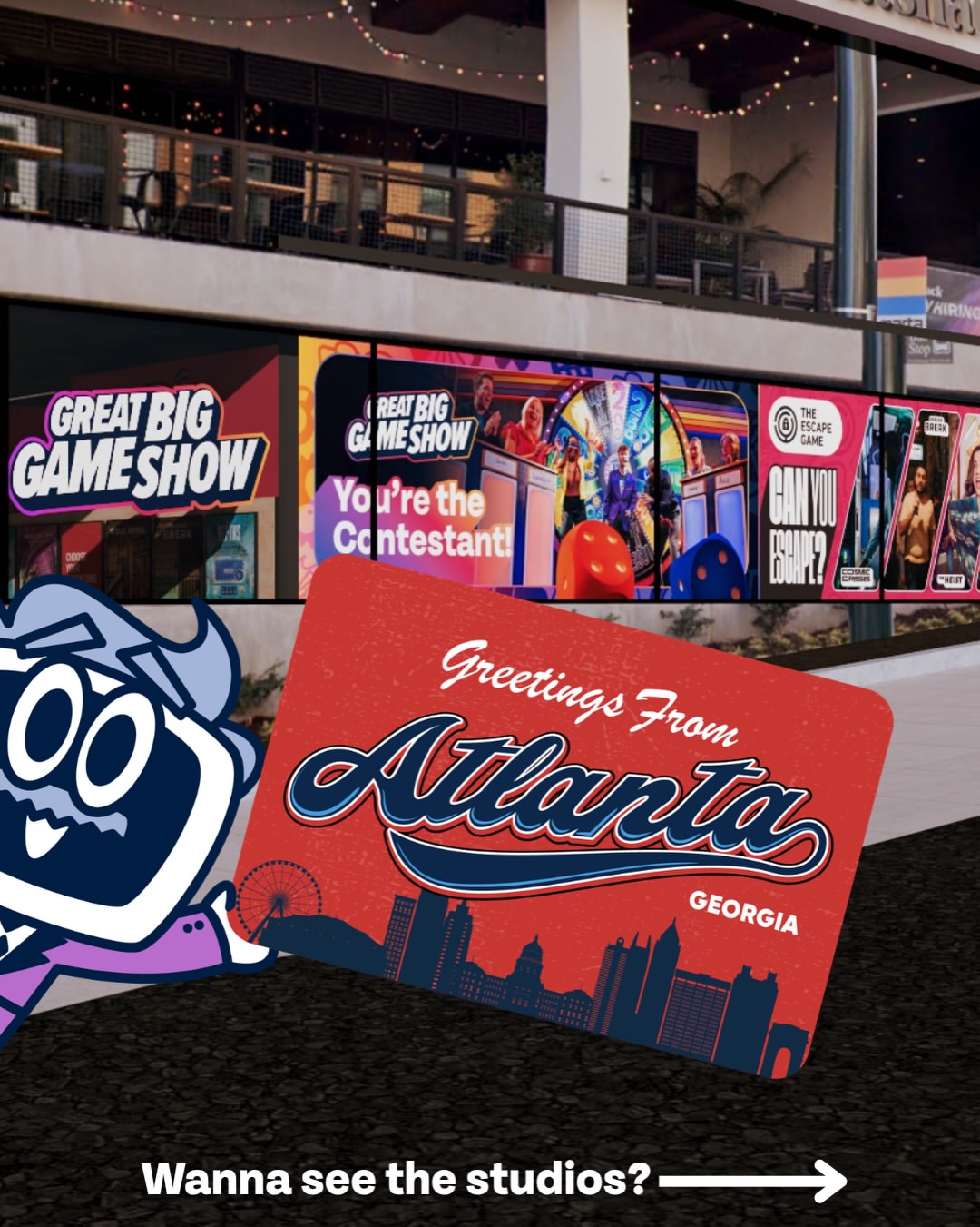 Comment “Atlanta” and we’ll send you the link to our pre-sale ticket bundle - 4 tickets for $100 (p.s. tickets never expire!)

We are excited to open our second Georgia location at @theinterlockatl this fall. Tag a friend you want to team up with once we open. 

#atlanta #greatbiggameshow #thingstodoinatlanta